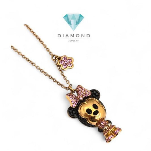 Kalung Liontin mickey mouse Berlian 18K/ Minnie mouse diamond necklace 18k-Diamond Jewelry