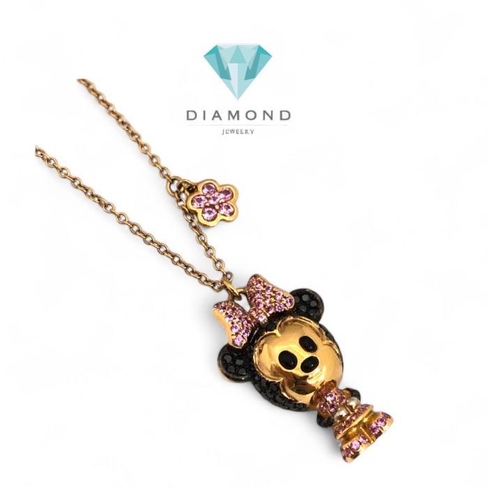 Kalung Liontin mickey mouse Berlian 18K/ Minnie mouse diamond necklace 18k-Diamond Jewelry
