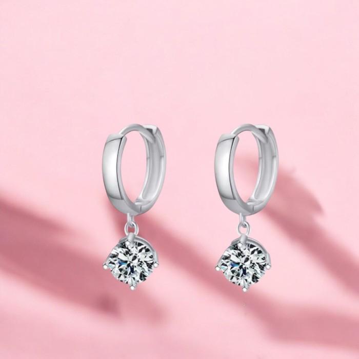 Diamond solitaire Clara Earring /Anting klep Berlian Satu Mata 18K Diamond Jewelry