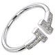 Double T Diamond Ring White Gold 18K / Diamond Jewelry-404CBDAB42000LS-HT