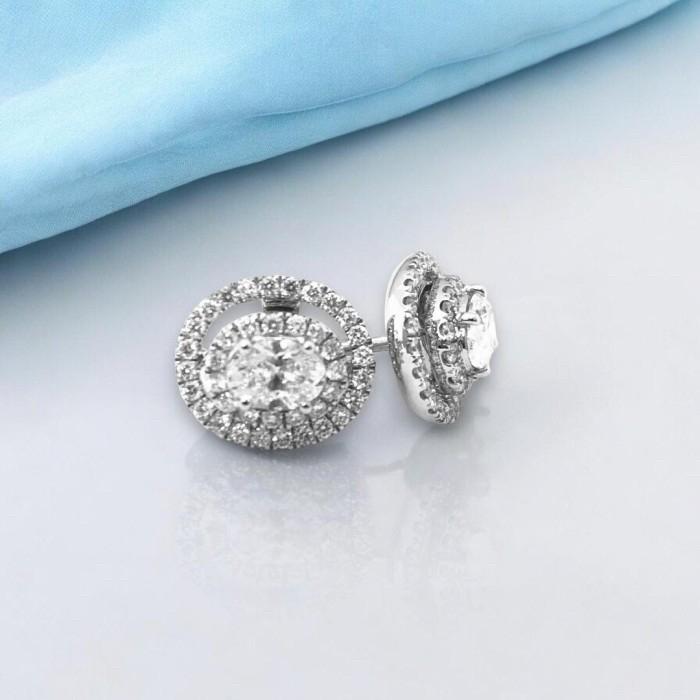 Anting berlian oval 18K Diamond Jewelry