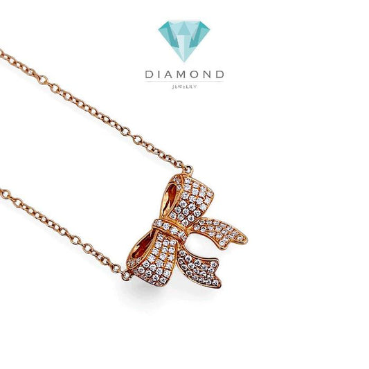 Ribbon Diamond Necklace 18K / Kalung Pita Berlian 18K / Diamond Jewelry 111KBD56200AB-HT