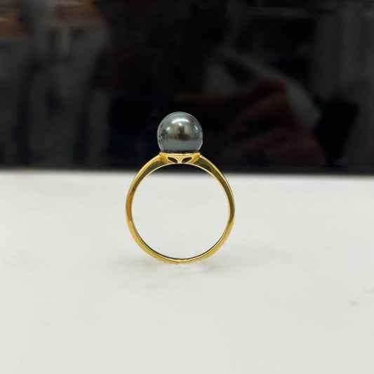 Akoya pearl ring 18k gold-Diamond Jewelry