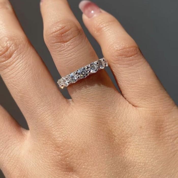 Diamond eternity ring Diamond pave full and half -Diamond Jewelry
