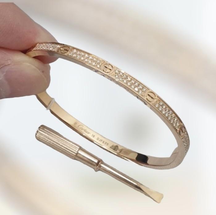 Pave love small full diamond crt -18k -Diamond Jewelry