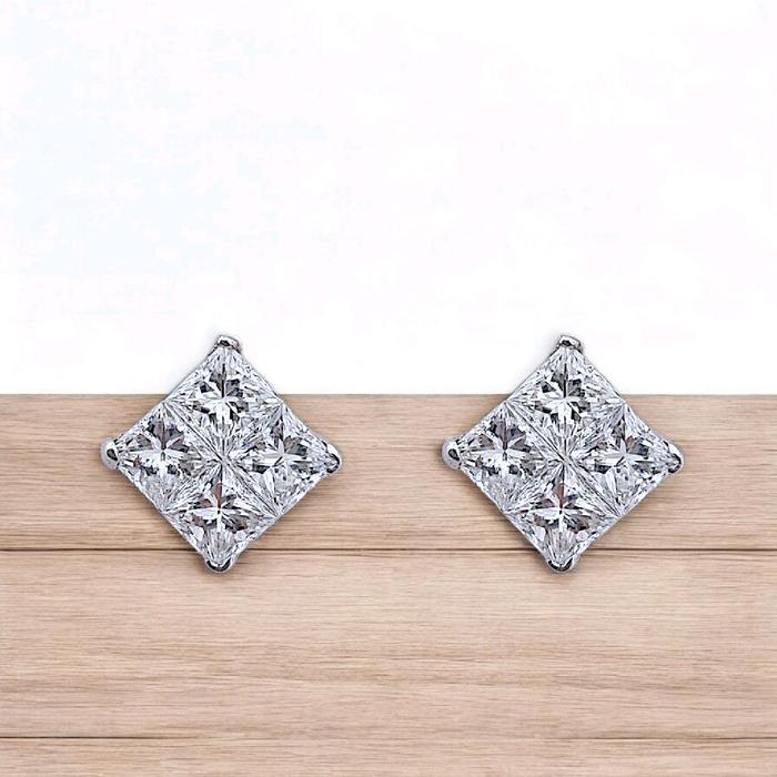 Square Diamond Earring 18K / Diamond Jewelry