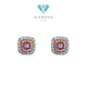 Pink Cushion Diamond Earring 18K / Anting Berlian Pink Cushion 18K / Diamond Jewelry 400AB500BMLS-HT
