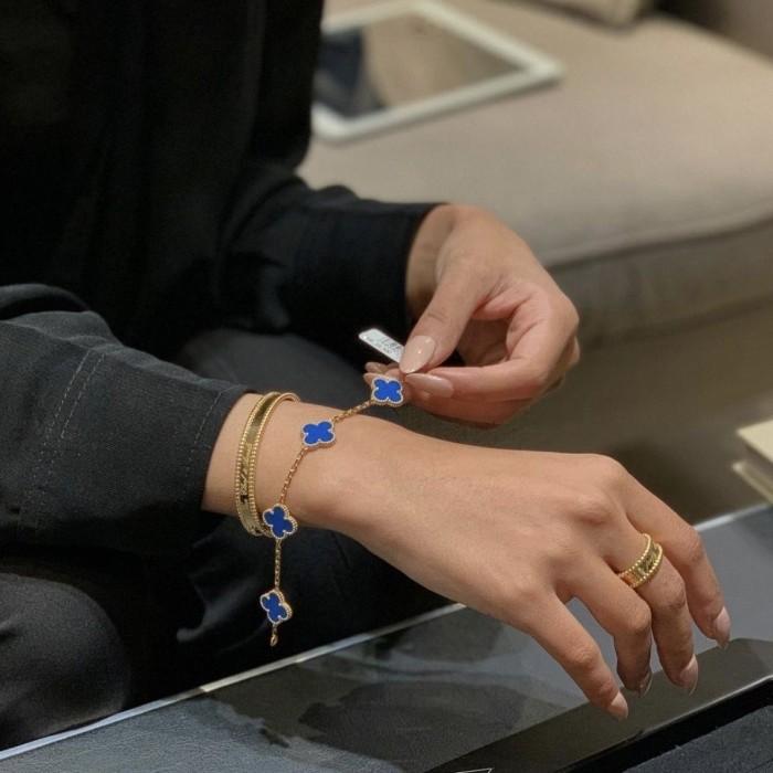 Lapis lazuli clover vintage bracelet vc-Diamond Jewelry