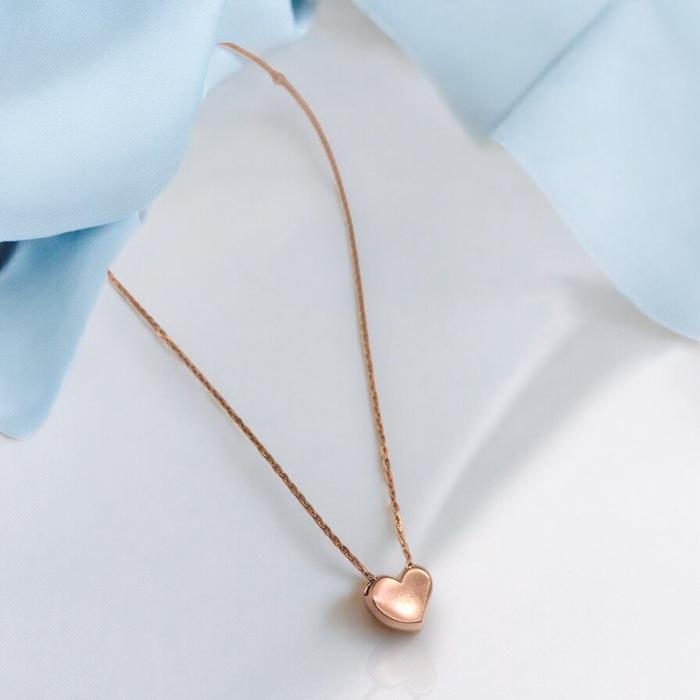 Heart gold necklace 18k/kalung emas hati rose gold/kalung emas putri-Diamond Jewelry