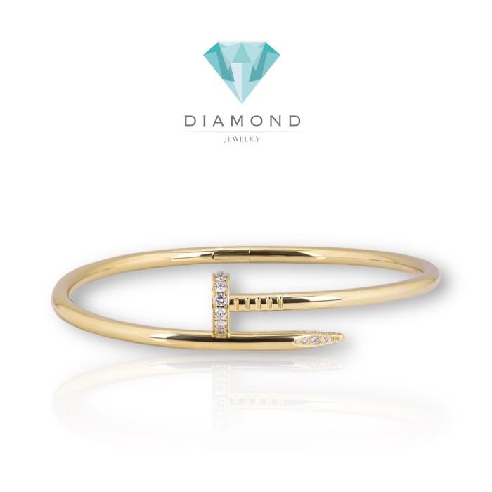 CRT Nail Diamond Bangle juste 18k- Diamond Jewelry-HT
