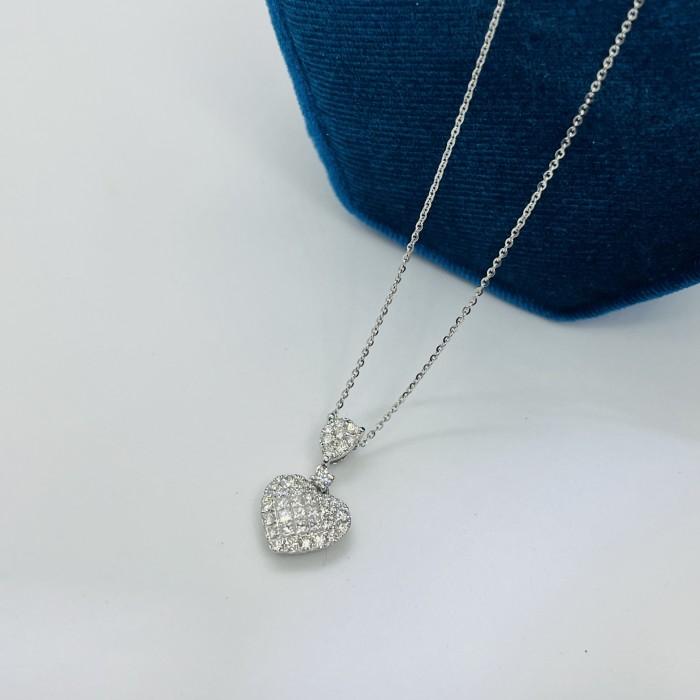 Heart pear Pave Diamond Pendant 18K gold-Diamond Jewelry