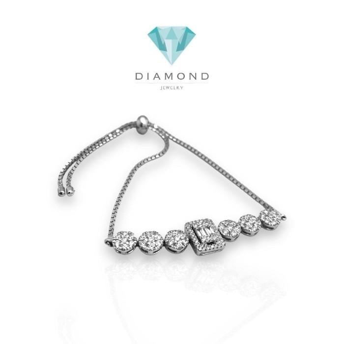 Gelang berlian baguette serut/ diamont adjustable bracelet/gelang berlian serut wanita 18K Diamond Jewelry