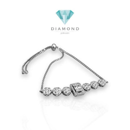 Gelang berlian baguette serut/ diamont adjustable bracelet/gelang berlian serut wanita 18K Diamond Jewelry
