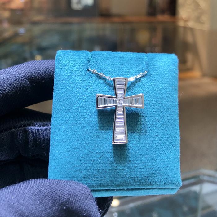 Baguette Diamond Cross Pendant