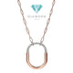chain diamond necklace  lock pendant 18k -Diamond Jewelry