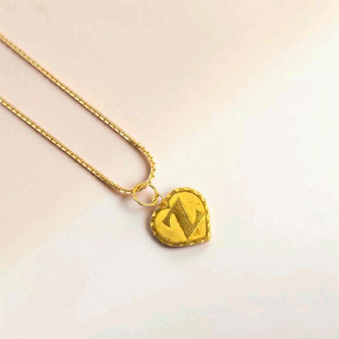 Gold Heart Pendants Letter Z 23K / Liontin Hati Emas Huruf Z 23K / Diamond Jewelry / 236LMSWP1