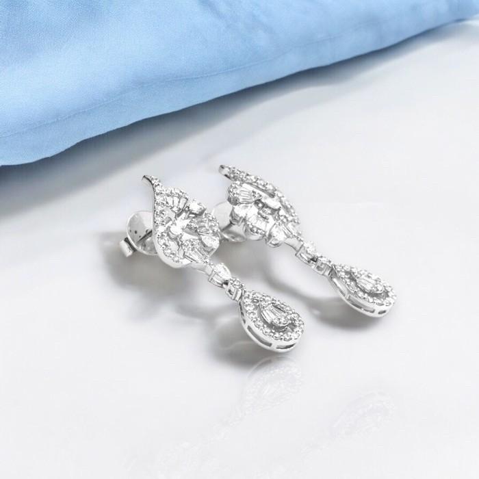 Anting diamond  Pear Fleur Bunga/Diamond Earring fleur 18k-Diamond Jewelry