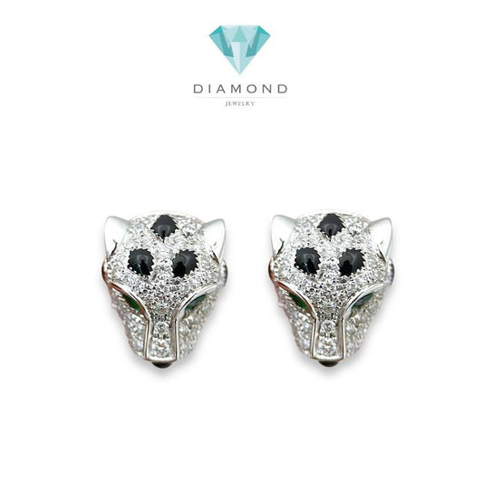 Panthere Full Diamond Earrings / Diamond Jewelry-360ABD16000RY-HT