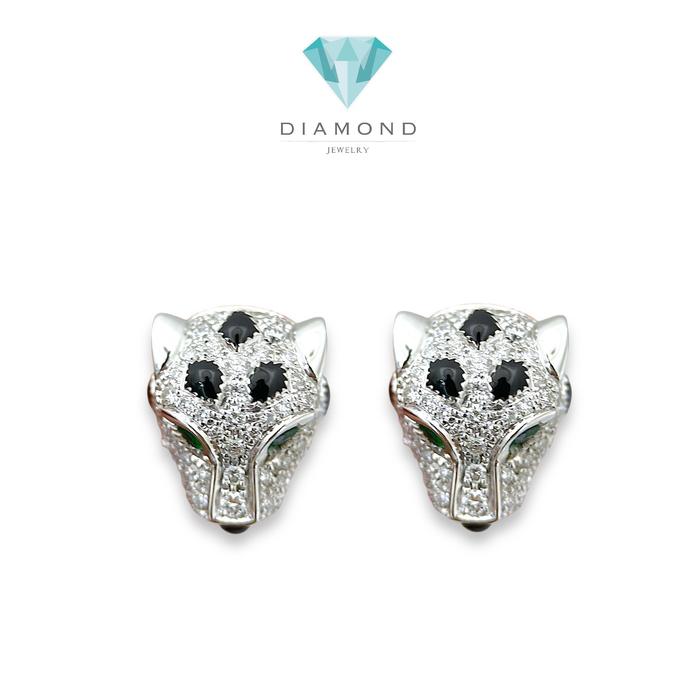Panthere Full Diamond Earrings / Diamond Jewelry-360ABD16000RY-HT