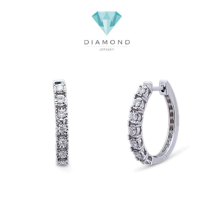 Hoop Listring Diamond Earring 18K / Diamond Jewelry