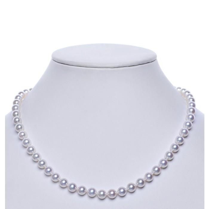 7mm-7.5mm Natural White Akoya Pearl Necklace AAA
