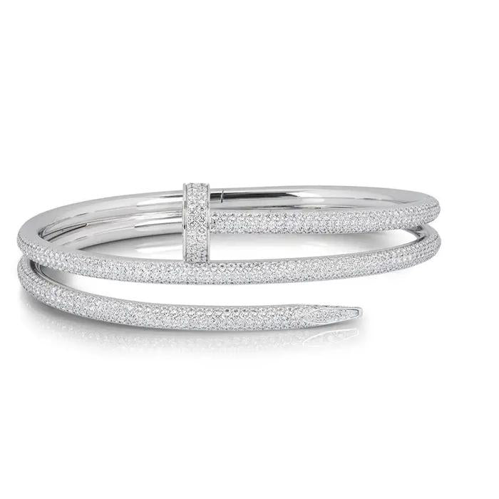 Double Juste Full Diamond bangle 18K gold Diamond Jewelry