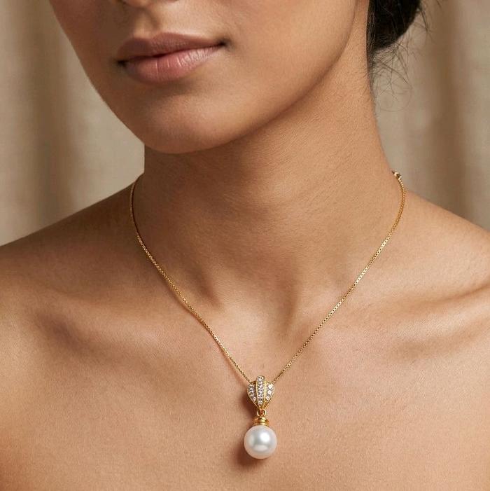 Pearl Pendant 23K / Liontin Liontin mutiara 23K / Diamond Jewelry / 195LMSWP6