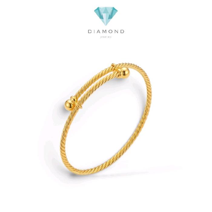 Kids Gold Bangle 16K / Gelang Emas Anak 16K /  Diamond Jewelry / 491GMS151LS