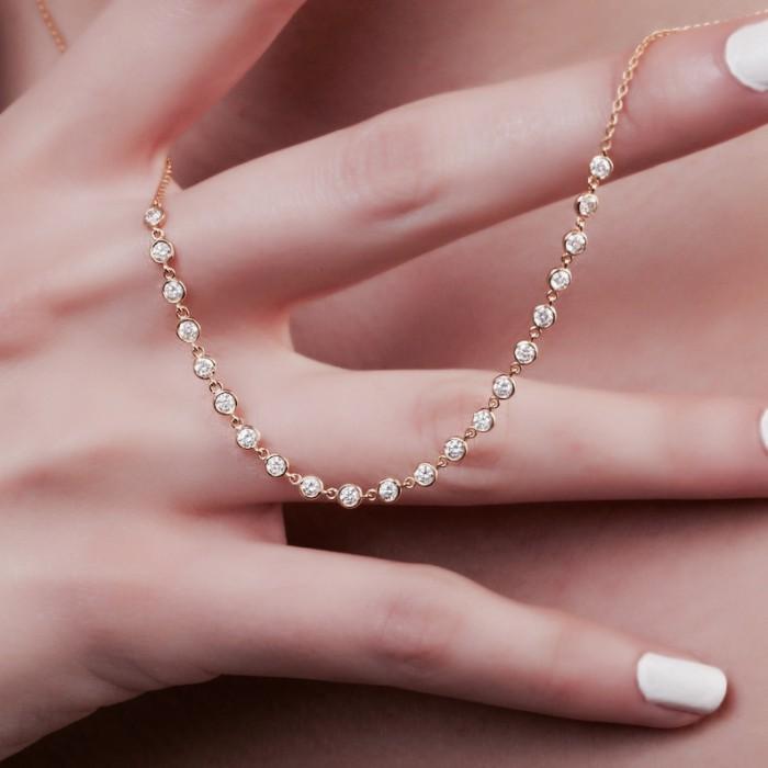Dainty Bracelet 18K Gold And Sirkon -Diamond Jewelry-72GMS3WP-HT