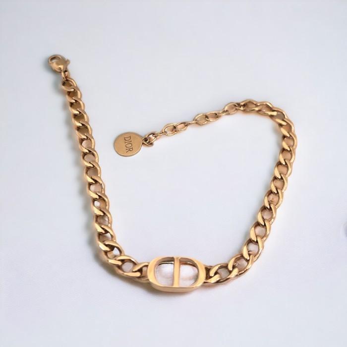 CD initial chain bracelet 18k gold -Diamond Jewelry