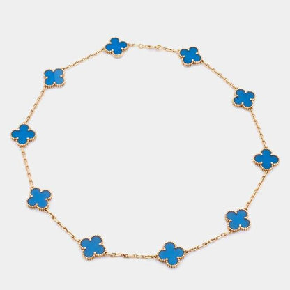 Vintage Alhambra Blue Agate 10Clover 18K / Diamond Jewelry-84KBD160000AB-HT