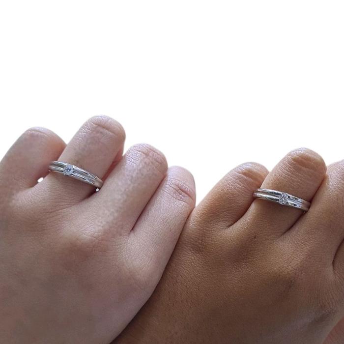 Wedding Ring Solitaire 18K / Cincin Nikah Solitaire 18K / Diamond Jewelry 61CBNKH394WPLS - 62CBNKH4997WPLS