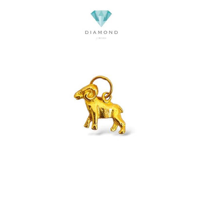 Gold Goat Pendant 23K / Lion Emas Kambinh 23K / Diamond Jewelry / 256LMSWP2