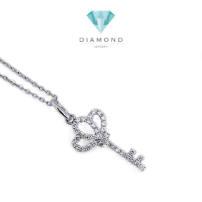 Triad key pendant diamond 18k Gold -Diamond Jewelry