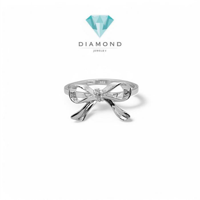 Cincin Mas Putih Pita 750K-Diamond Jewelry