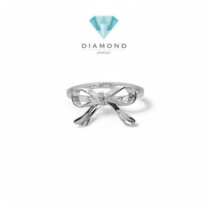 Cincin Mas Putih Pita 750K-Diamond Jewelry