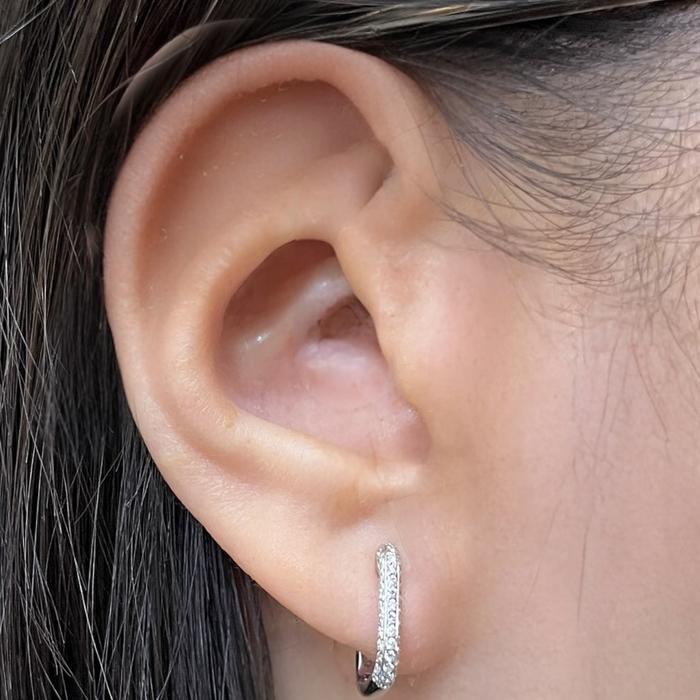 Earring Diamond Hoop Square 18K / anting hoop kotak berlian/Diamond Jewelry