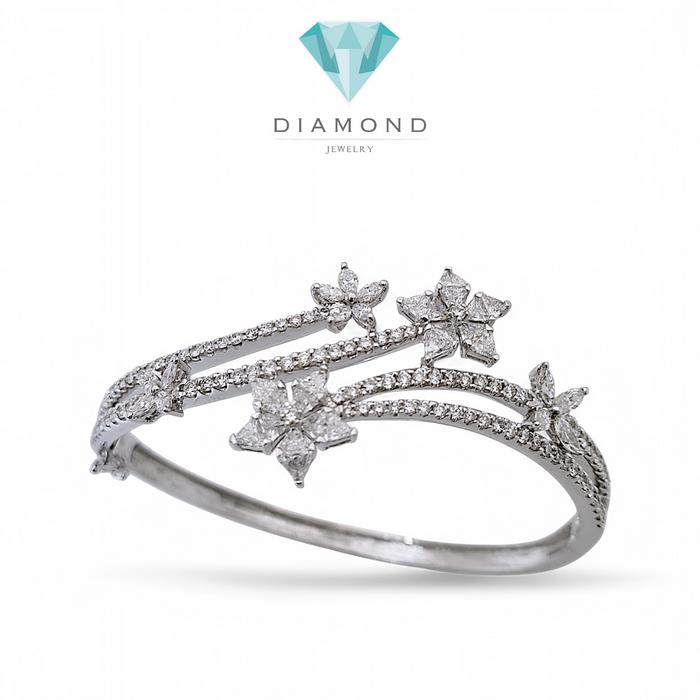Star diamond Bangle- Diamond Jewelry - White 0303041
