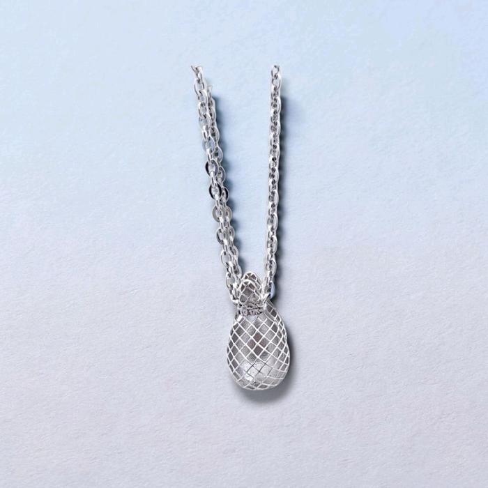 Teardrop White Gold Pendants 17K / Liontin Emas Putih Teardrop 17K / Diamond Jewelry / 281LMS047LS