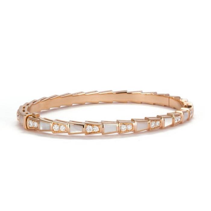 Ulo sisik mop bracelet diamond bangle/ gelang emas sisik mutiara berlian emas 18k- Diamons Jewelry