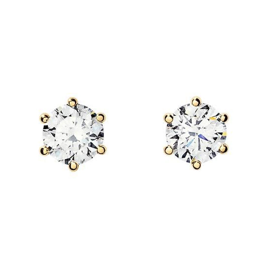 Anting emas solitaire kristal 18 Krt putih/gold Diamond Jewelry