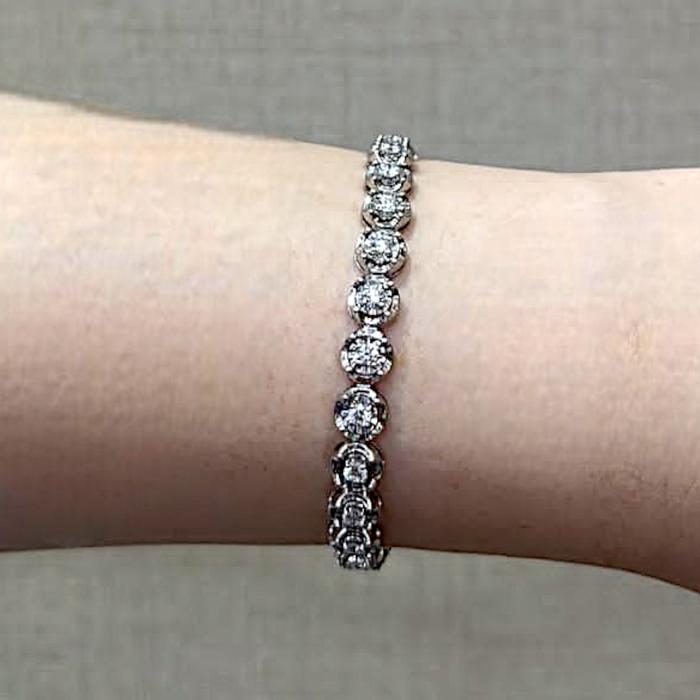 Tennis bracelet 6 ctlook 18 k white gold Diamond Jewelry-382GBSD5675LS384-GB1600PFLS39-GBPF2160LS-385GB2900PFLS
