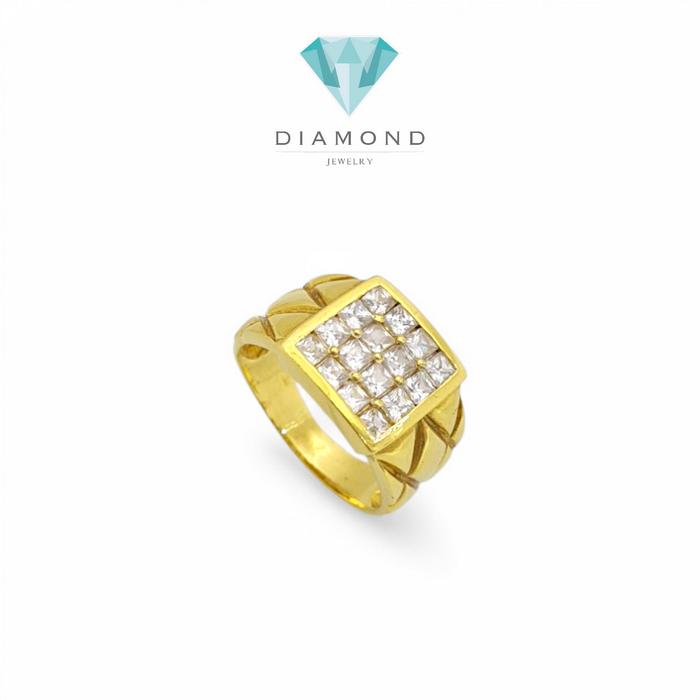 Cincin Mas Laki Square 23K-Diamond Jewelry