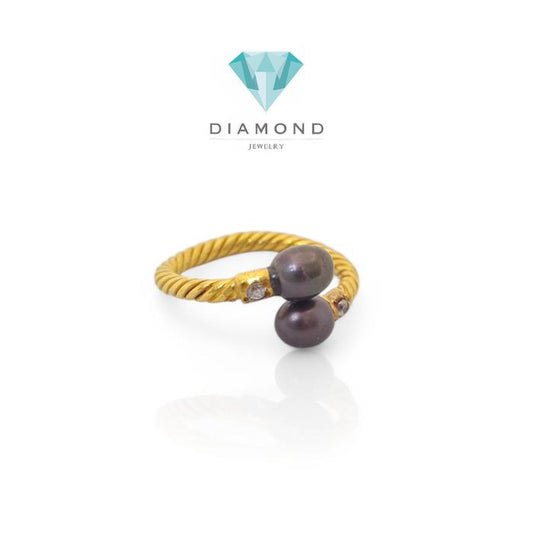 Cincin Emas Ulir Mutiara 23K-Diamond Jewelry