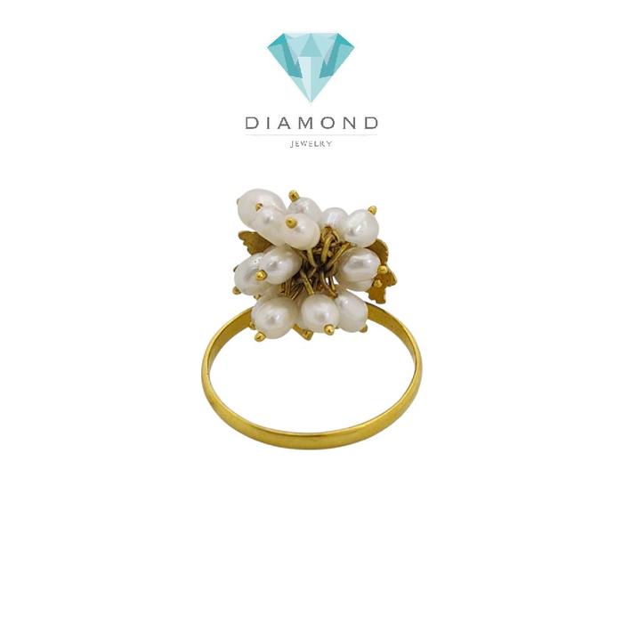 Cincin Emas Mutiara 23K-Diamond Jewelry- 143CMSWP5-HT