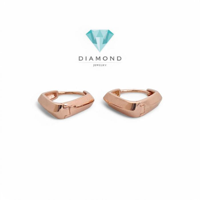 Anting Mas hoop segi Small Rose Gold 750K-Diamond Jewelry