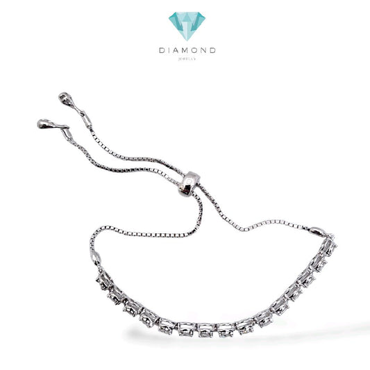 Tennis Diamond Bracelet Adjustable 18K / Gelang Serut Tennis Diamond 18K / Diamond Jewelry / 409GB1880LS