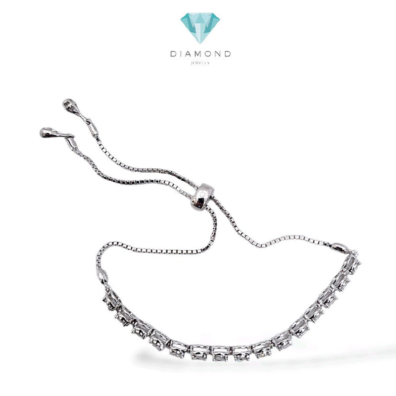Tennis Diamond Bracelet Adjustable 18K / Gelang Serut Tennis Diamond 18K / Diamond Jewelry / 409GB1880LS