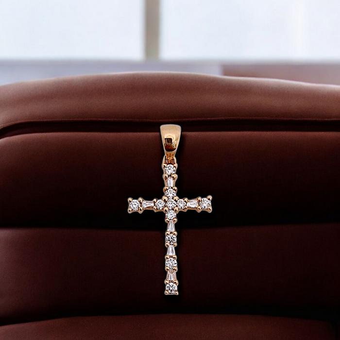 Liontin Cross Diamond pendant Dainty 18K / Diamond Jewelry