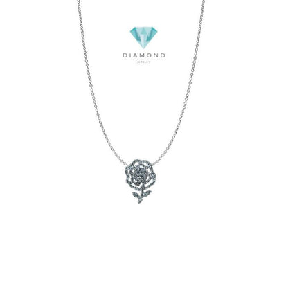 Flora Necklace Diamond White Gold 18K Diamond Jewelry-1KB5LSNEW-HT